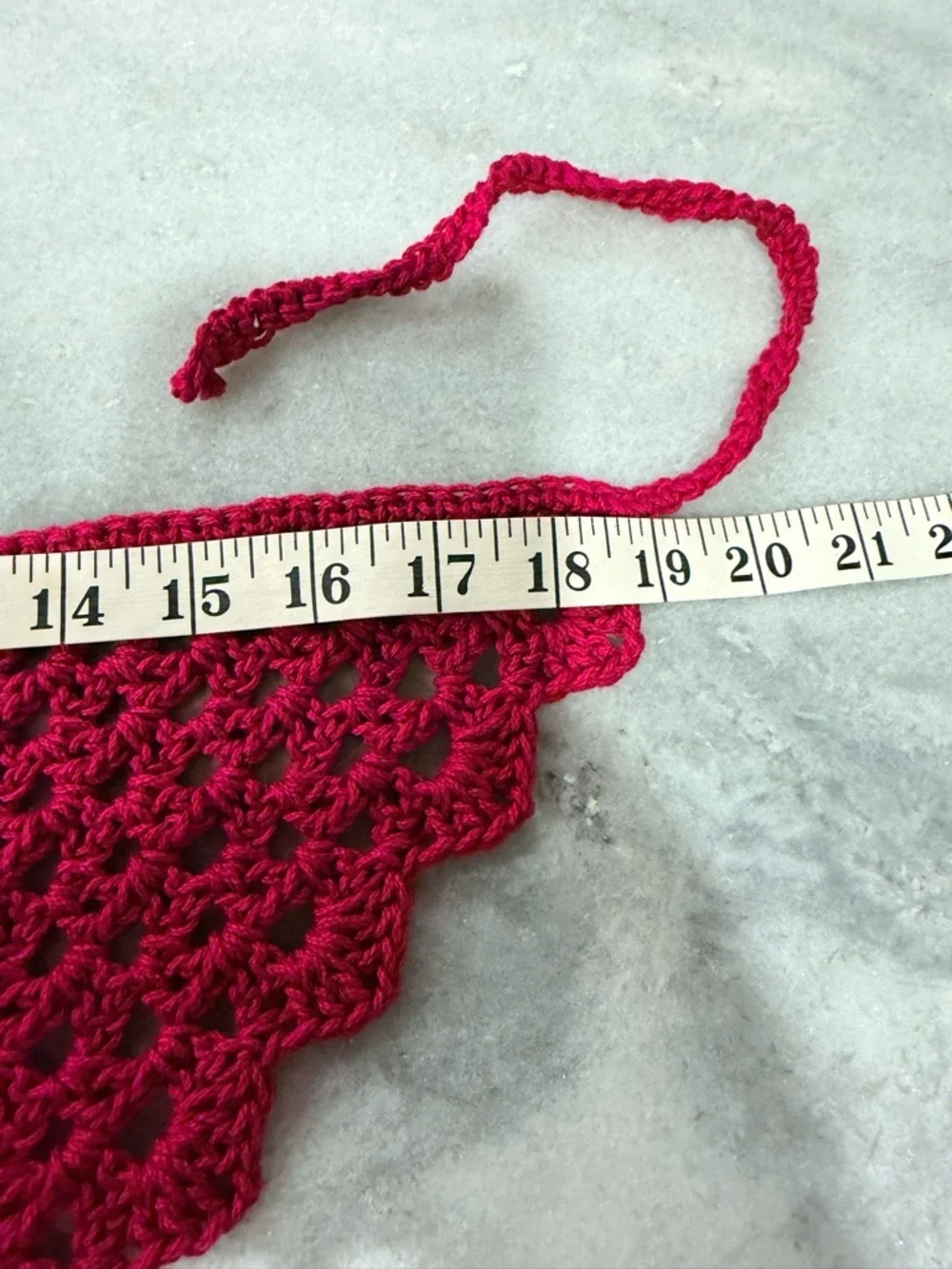 Handmade Crochet Kerchief Head Scarf Cotton Boho Triangle Wrap Fest Cottagecore